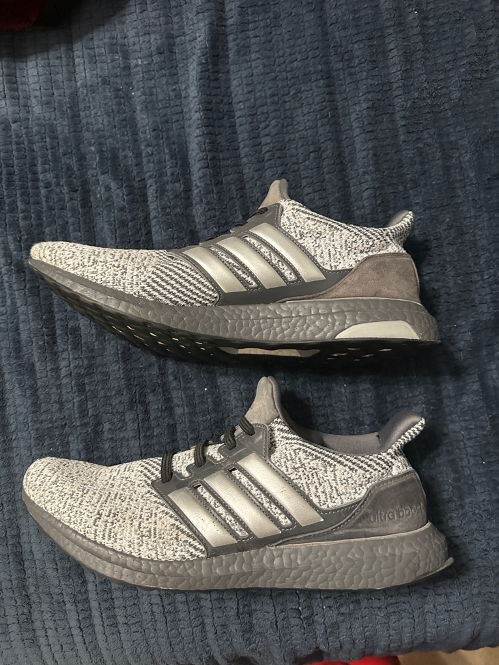 adidas Men's Grey and Black Ultraboost Running Shoes 12D